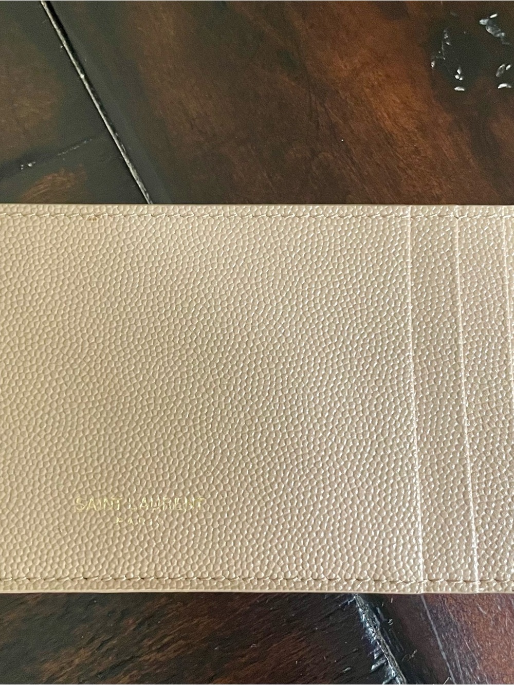 YSL DARK BEIGE UPTOWN CHAIN WALLET IN GRAIN DE POUDRE EMBOSSED LEATHER - Picture 8 of 14